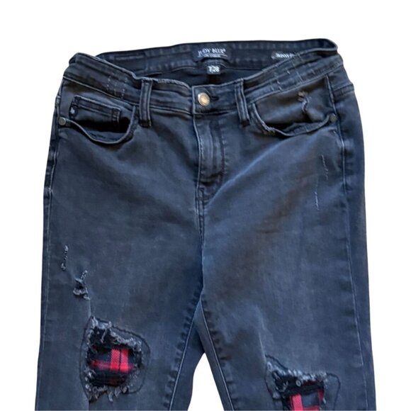 Judy Blue JB82191BK Skinny Fit Black Denim Buffalo Patch Jeans-Sz 7 - Picture 2 of 12